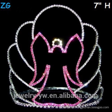 Pink Crystal Scary Halloween Hexe Krone, Günstige Crystal Pageant Kronen